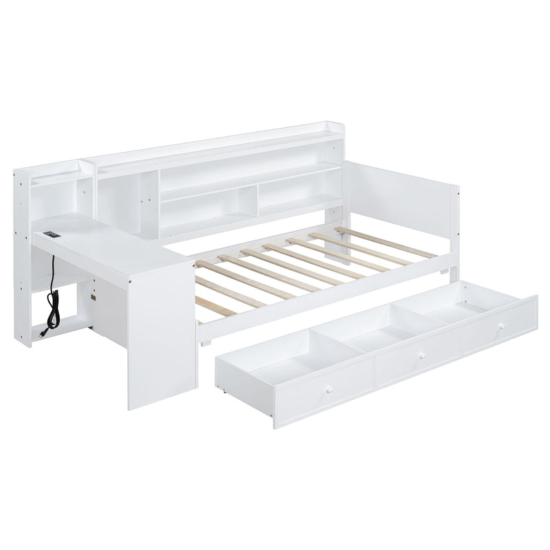 Daybed With 3 Drawers USB Ports And Desk - R&R Furniture Gallery (Fountain Valley, CA)