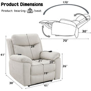 Chriki - Power Recliner With Lift & Heating & Massage - Beige Fabric - R&R Furniture Gallery (Fountain Valley, CA)