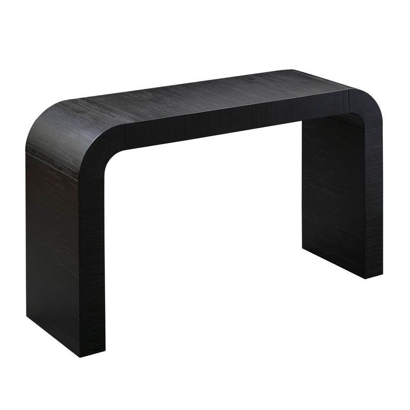 TOV Furniture Hump console table with sleek wooden surface and minimalist design, ideal for entryways or living rooms.