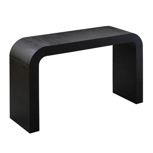 TOV Furniture Hump console table with sleek wooden surface and minimalist design, ideal for entryways or living rooms.