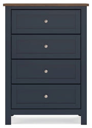 Landocken - Four Drawer Chest - Brown / Blue - R&R Furniture Gallery (Fountain Valley, CA)