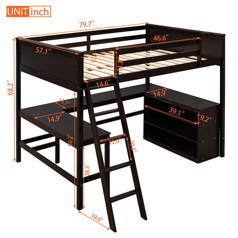 Loft Bed With Shelves With Desk - R&R Furniture Gallery (Fountain Valley, CA)