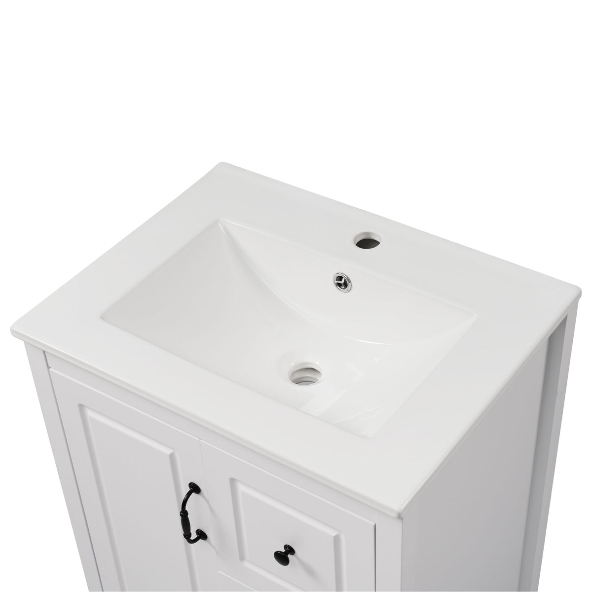 Freestanding Bathroom Vanity With Sink, Soft Closing Cabinet And Drawers - White