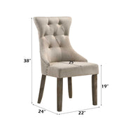 Gabrian - Side Chair (Set of 2) - Two-Tone Beige Fabric & Reclaimed Gray - R&R Furniture Gallery (Fountain Valley, CA)