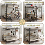 Ethan - Bunk Bed With Desk, Charging Station, Storage Shelves - R&R Furniture Gallery (Fountain Valley, CA)
