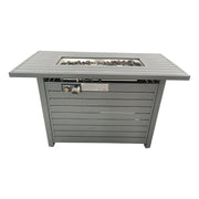 LSI Patio Furniture outdoor fire pit table with lid, versatile fuel options, and a stylish design for outdoor patio use.