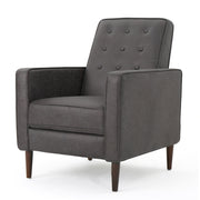 Macedonia - Mid Century Modern Button Tufted Fabric Recliner - Slate - R&R Furniture Gallery (Fountain Valley, CA)
