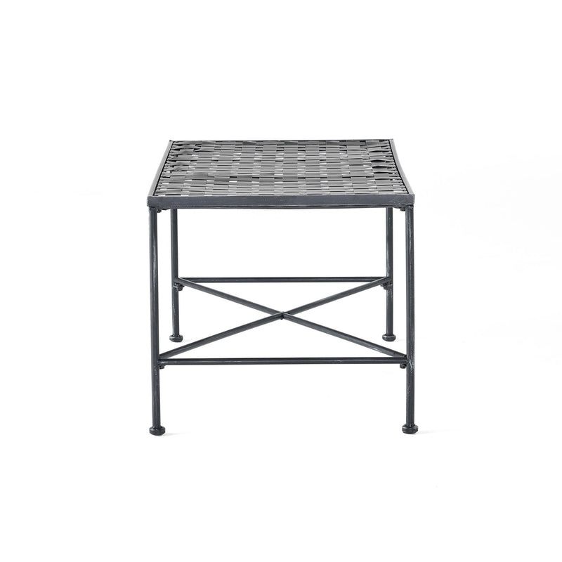 Luna - Outdoor Iron Coffee Table - Black Brush Silver - R&R Furniture Gallery (Fountain Valley, CA)