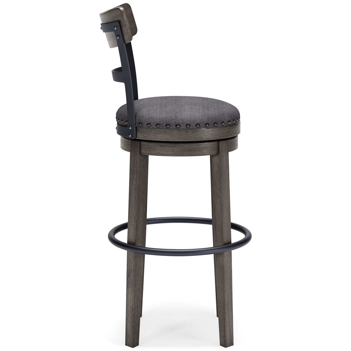 Caitbrook - Tall UPH Swivel Barstool - Gray - R&R Furniture Gallery (Fountain Valley, CA)
