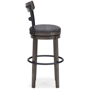 Caitbrook - Tall UPH Swivel Barstool - Gray - R&R Furniture Gallery (Fountain Valley, CA)