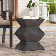 Outdoor lightweight concrete side table with copper finish by Noble House, featuring a sleek and modern design.