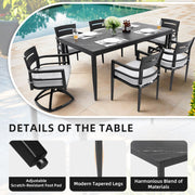 Modern Outdoor Patio Dining Set With Table And Chairs With Sunbrella Cushions - R&R Furniture Gallery (Fountain Valley, CA)