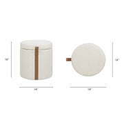 Brandy - Round Upholstered Storage Ottoman With Accent - R&R Furniture Gallery (Fountain Valley, CA)