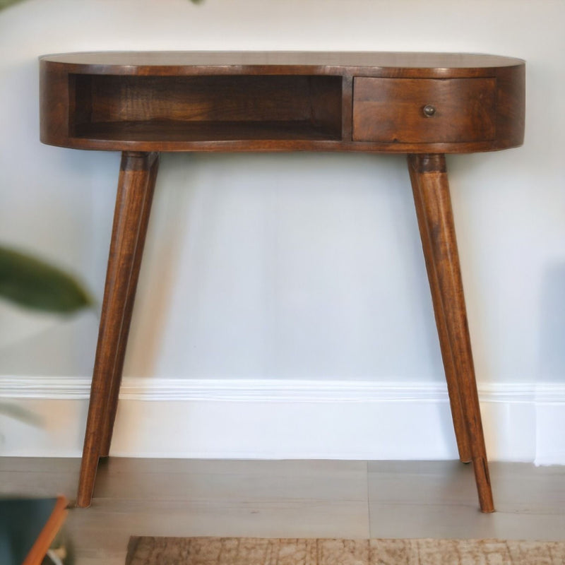 Rounded Writing Desk - Chestnut - R&R Furniture Gallery (Fountain Valley, CA)