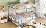 Steel construction bunk bed by DreamHaus with sturdy frame, twin beds, and safety guard rails in a modern bedroom setting.