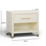 Dani - Faux Shagreen Nightstand With Drawer - Cream - R&R Furniture Gallery (Fountain Valley, CA)