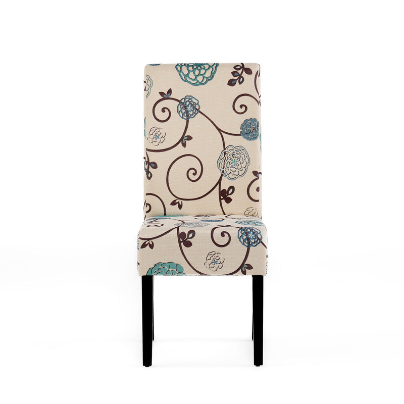 Contemporary Dining Chair Set With Rubberwood Legs - White / Blue - R&R Furniture Gallery (Fountain Valley, CA)