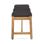 Rustic Teak Cambria 3-Seater Bench by Noble House, featuring natural wood grain and sturdy construction for indoor or outdoor use.