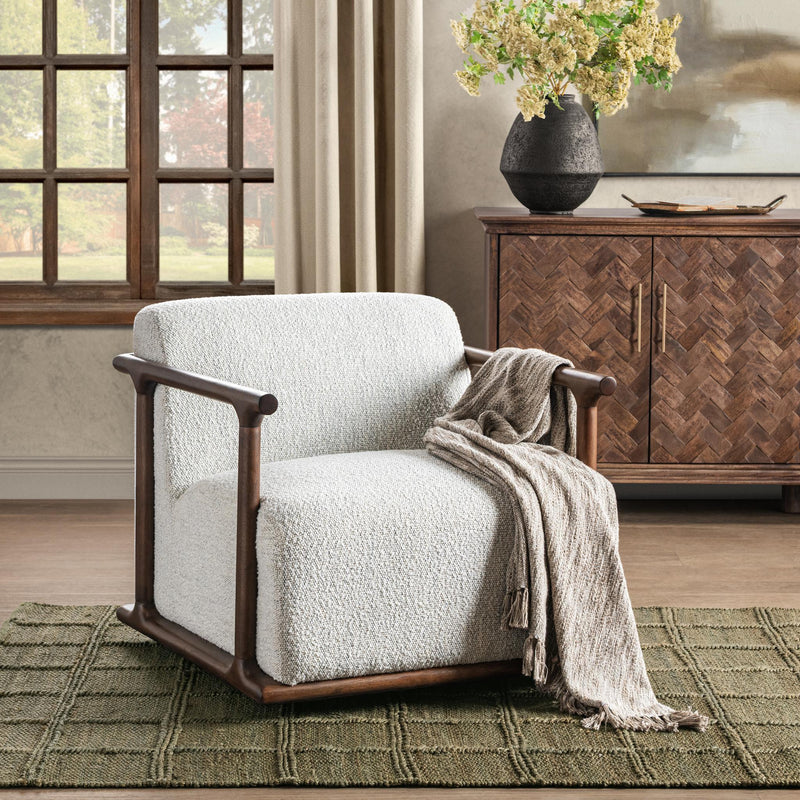 Classic Home Lucia swivel chair with a modern design, featuring a cushioned seat and backrest, and a sturdy swivel base.
