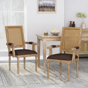 Elegant French Country Style Dining Chair With Cane Backrest - R&R Furniture Gallery (Fountain Valley, CA)