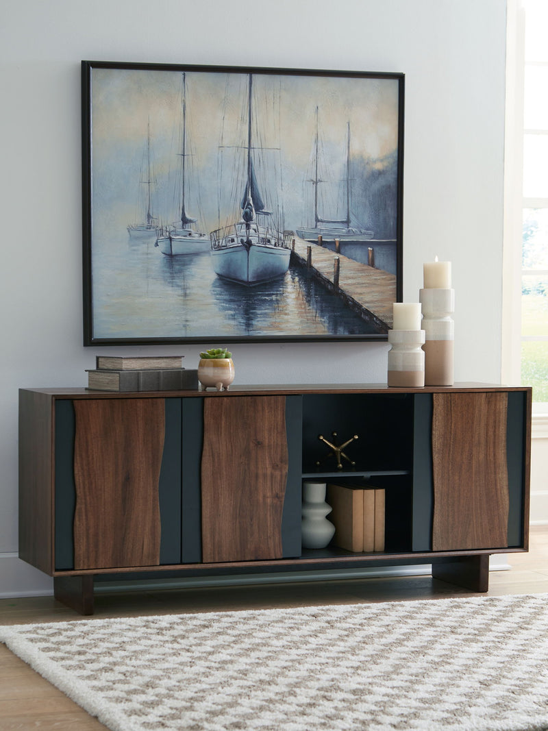 Welby - Accent Cabinet - Brown / Charcoal - R&R Furniture Gallery (Fountain Valley, CA)