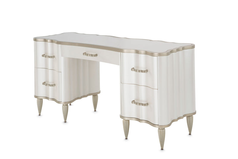 London Place - Vanity / Desk - Creamy Pearl - R&R Furniture Gallery (Fountain Valley, CA)