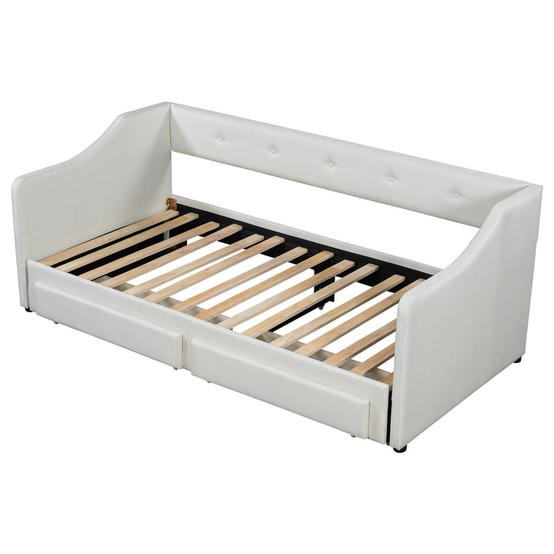 Upholstered Daybed With 2 Drawers - R&R Furniture Gallery (Fountain Valley, CA)