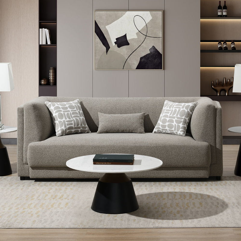 Glenda - Sofa With 3 Pillows - Gray Chenille - R&R Furniture Gallery (Fountain Valley, CA)