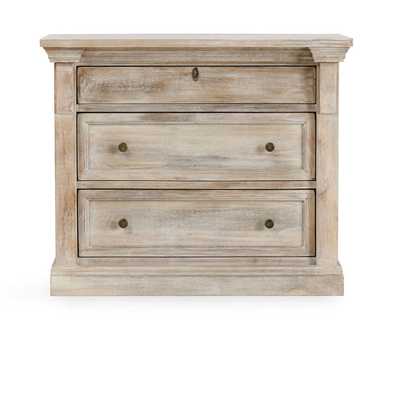 Adelaide - 3 Drawer Nightstand - Natural Cream Wash - R&R Furniture Gallery (Fountain Valley, CA)