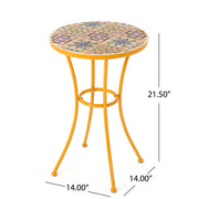Outdoor Side Table With Tile Mosaic Table Top - Yellow - R&R Furniture Gallery (Fountain Valley, CA)
