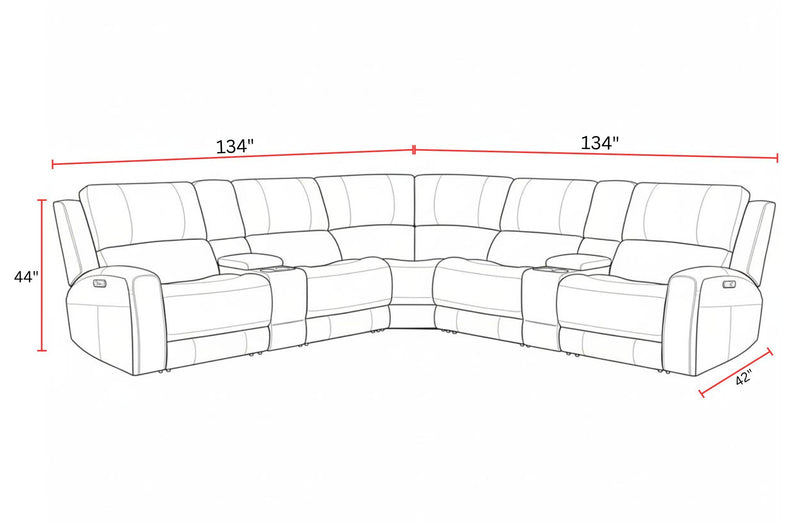 Belmont - Zero Gravity Power Reclining Sectional With Power Adjustable Headrests - R&R Furniture Gallery (Fountain Valley, CA)
