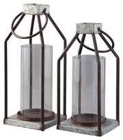 Diedrick - Lantern Set (Set of 2) - Gray / Black - R&R Furniture Gallery (Fountain Valley, CA)
