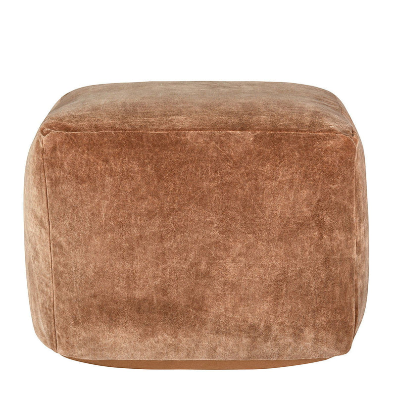 Velvet Hazel Heirloom Accent Pouf by Classic Home, soft textured round ottoman for living room decor.