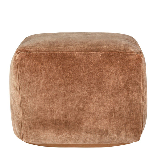 Velvet Hazel Heirloom Accent Pouf by Classic Home, soft textured round ottoman for living room decor.