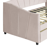 Upholstered Daybed With Two Drawers And Wood Slat - R&R Furniture Gallery (Fountain Valley, CA)