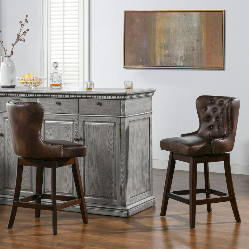 Holmes - Tufted High Back 360 Swivel Counter Height Barstool - R&R Furniture Gallery (Fountain Valley, CA)