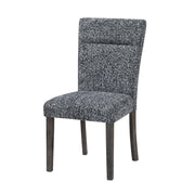 Pair of gray Sharon dining chairs with extended backs from Global Furniture USA, showcasing modern design and comfortable seating.