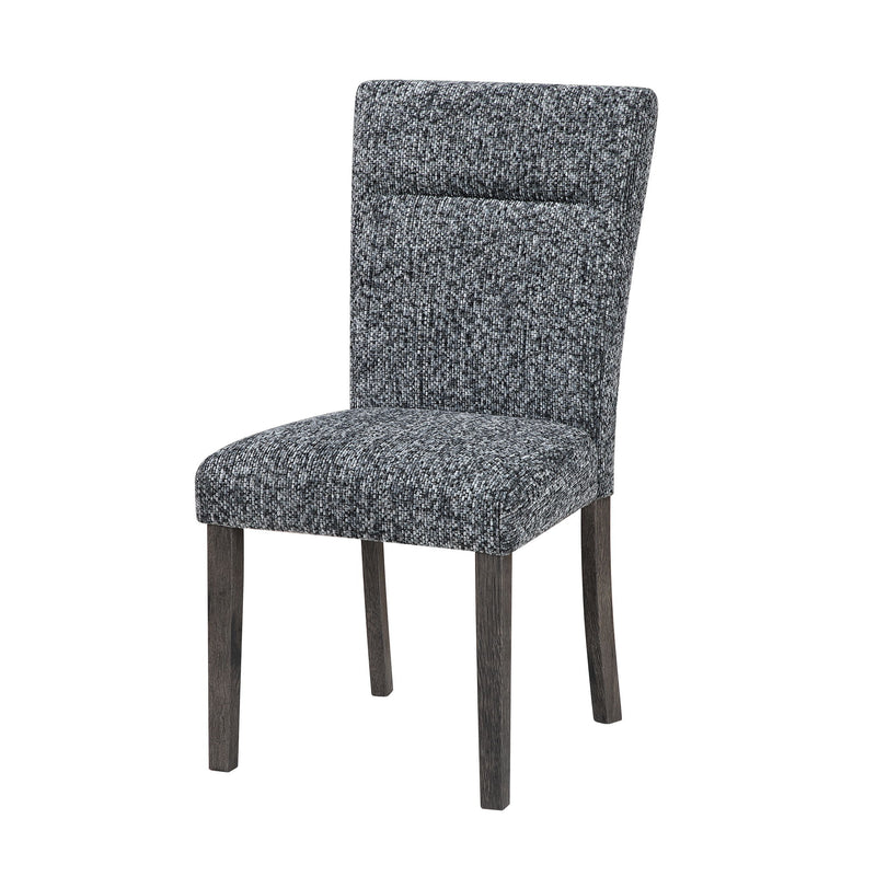 Pair of gray Sharon dining chairs with extended backs from Global Furniture USA, showcasing modern design and comfortable seating.
