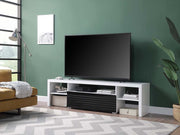Buck II - TV Stand - White & Black High Gloss - R&R Furniture Gallery (Fountain Valley, CA)