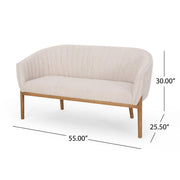 Mid Century Modern Loveseat With Channel Stitched Backrest - R&R Furniture Gallery (Fountain Valley, CA)