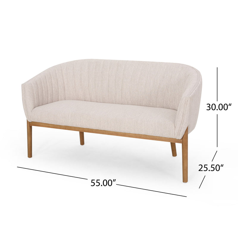 Mid Century Modern Loveseat With Channel Stitched Backrest - R&R Furniture Gallery (Fountain Valley, CA)