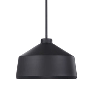 Uttermost Holgate black 1-light pendant light hanging fixture with a sleek modern design.