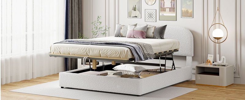 Upholstered Platform Bed With Hydraulic Storage System - R&R Furniture Gallery (Fountain Valley, CA)