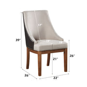 Gilsea - Fabric & Synthetic Leather Side Chair (Set of 2) - Beige & Brown Finish - R&R Furniture Gallery (Fountain Valley, CA)