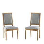 French Country Style Dining Chair With Upholstered Seating And Fluted Legs - R&R Furniture Gallery (Fountain Valley, CA)