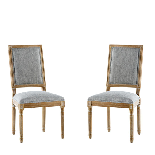 French Country Style Dining Chair With Upholstered Seating And Fluted Legs - R&R Furniture Gallery (Fountain Valley, CA)
