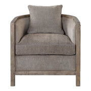 Gray Chenille Accent Chair by Uttermost with plush upholstery and modern design, perfect for living room or bedroom decor.