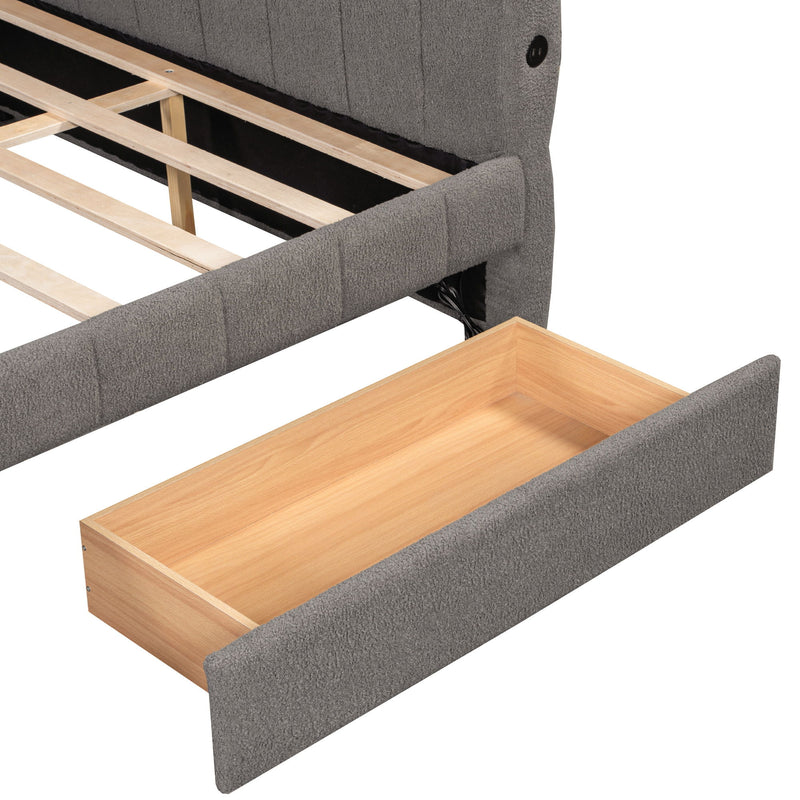 Upholstered Platform Bed With USB Charging - R&R Furniture Gallery (Fountain Valley, CA)