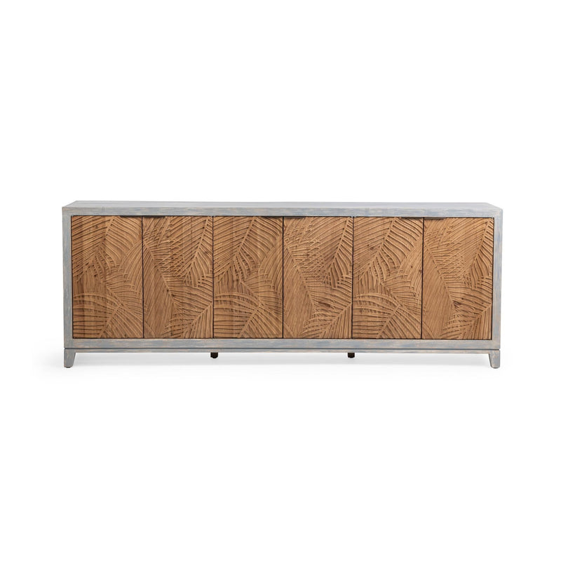 Classic Home Ambrose 6-door coastal buffet cabinet with soft finish, featuring spacious storage and elegant design.