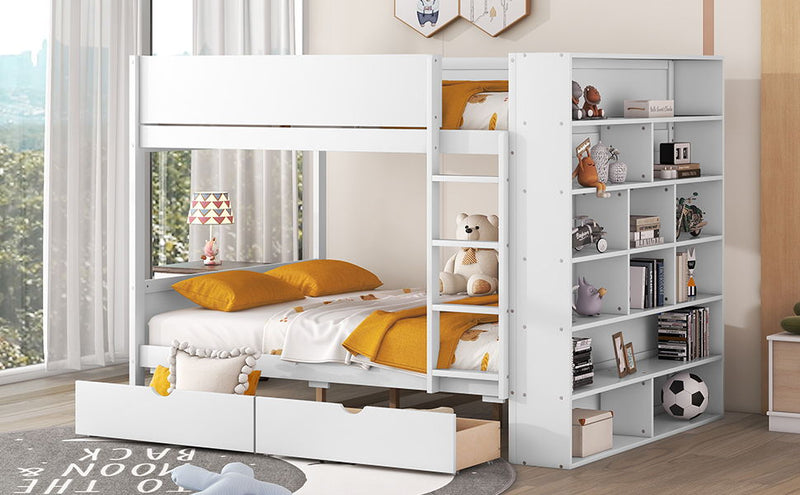 Bunk Bed With 2 Drawers And Multi Layer Cabinet - R&R Furniture Gallery (Fountain Valley, CA)